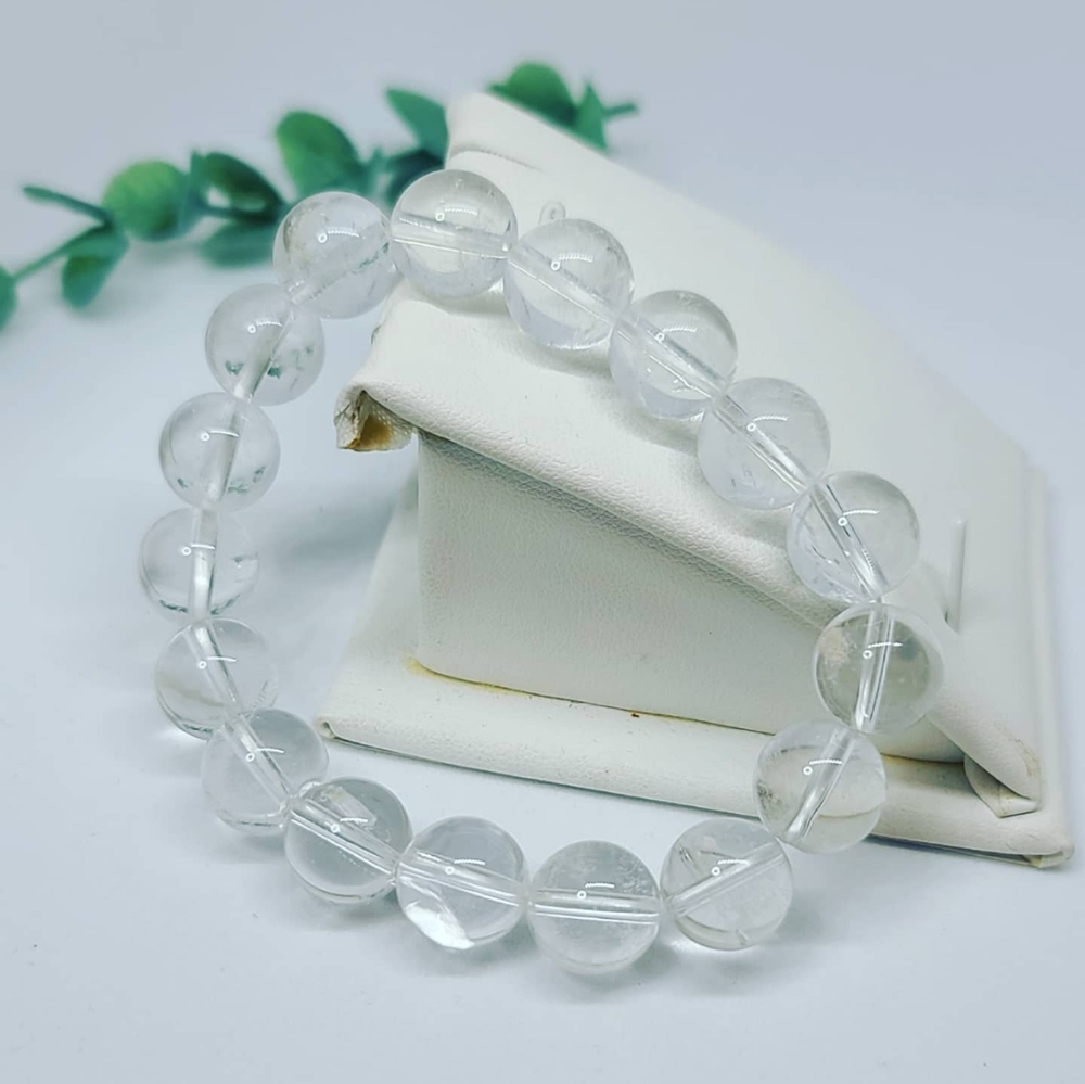 Natural Clear Quartz beaded bracelet 12 mm